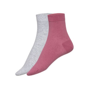 esmara Dámske ponožky s Aloe Vera, 2 páry (39/42, bledoružová/sivá)