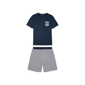 LIVERGY® Pánske krátke bavlnené pyžamo BIO (S (44/46), námornícka modrá)