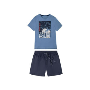 LIVERGY® Pánske pyžamo s bavlnou BIO (S (44/46), modrá)