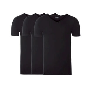 LIVERGY® Pánske spodné tričko XXL, 3 kusy  (3XL , čierna, výstrih do V)