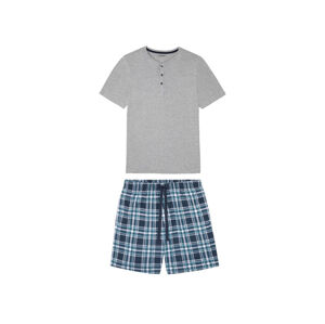 LIVERGY® Pánske krátke bavlnené pyžamo BIO (S (44/46), šedá)