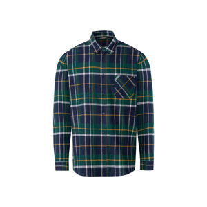 LIVERGY® Pánska flanelová košeľa (M (39/40), zelená/navy modrá)