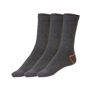LIVERGY® Pánske pracovné ponožky, 3 páry (39/42, tmavosivá)