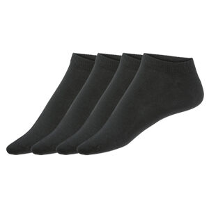 ESMARA® Dámske nízke ponožky s vláknom COOLMAX® EcoMade, 4 páry (39/42, čierna)