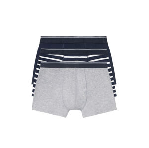 LIVERGY® Pánske boxerky, 3 kusy (L, pásiky/námornícka modrá/biela/šedá)