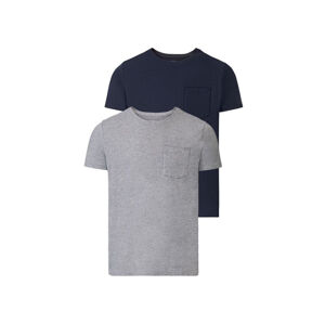 LIVERGY® Pánske tričko, 2 kusy  (XL (56/58), námornícka modrá / šedá)