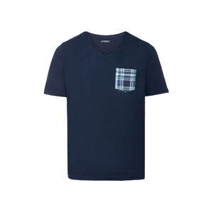 LIVERGY® Pánske pyžamové tričko BIO (XL (56/58), námornícka modrá)