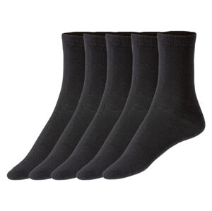ESMARA® Dámske ponožky s biobavlnou, 5 párov (35/38, čierna)