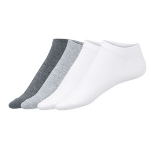 LIVERGY® Pánske nízke ponožky s vláknom COOLMAX® EcoMade, 4 páry (39/42, biela / šedá)