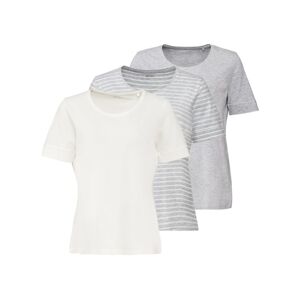 ESMARA® Dámske tričko, 3 kusy (XS (32/34), pruhy / šedá / biela)