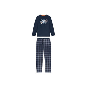 LIVERGY® Pánske pyžamo (S (44/46), károvaná/navy modrá/biela)