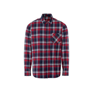 LIVERGY® Pánska flanelová košeľa (L (41/42), navy modrá/červená)