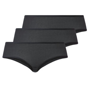 ESMARA® Dámske bavlnené bedrové nohavičky BIO, 3 kusy (M (40/42), čierna)