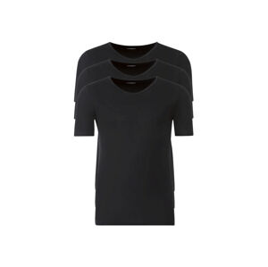 LIVERGY Pánské spodné tričko XXL, 3 kusy (4XL, čierna, výstrih v tvare „V“)
