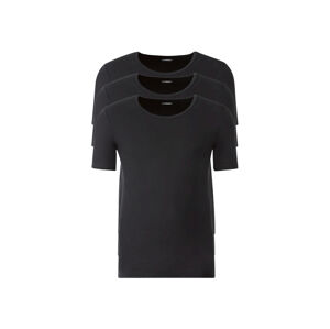 LIVERGY® Pánské spodné tričko XXL, 3 kusy (3XL , čierna, okrúhly výstrih)