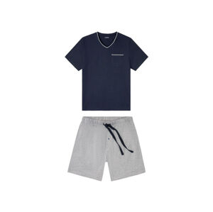LIVERGY® Pánske krátke bavlnené pyžamo BIO (M (48/50), námornícka modrá)