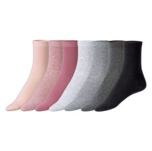 ESMARA® Dámske ponožky, 7 párov (39/42, ružová/sivá/čierna)
