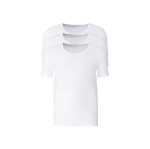 LIVERGY Pánské spodné tričko XXL, 3 kusy (XXL, biela, okrúhly výstrih)