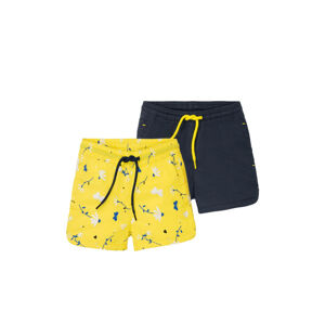 LUPILU® Dievčenské šortky, 2 kusy  (110/116, žltá / námornícka modrá)