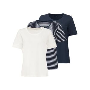 ESMARA® Dámske tričko, 3 kusy (S (36/38), pruhy/námornícká modrá/biela)