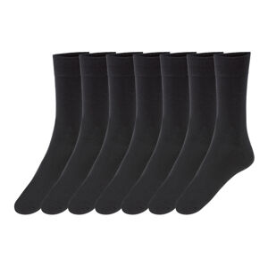 LIVERGY® Pánske ponožky s biobavlnou, 7 párov (43/46, čierna)
