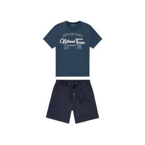 LIVERGY® Pánske krátke bavlnené pyžamo BIO (S (44/46), modrá)