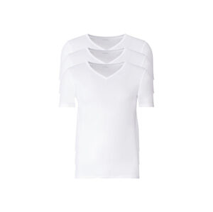 LIVERGY Pánské spodné tričko XXL, 3 kusy (4XL, biela, výstrih v tvare „V“)
