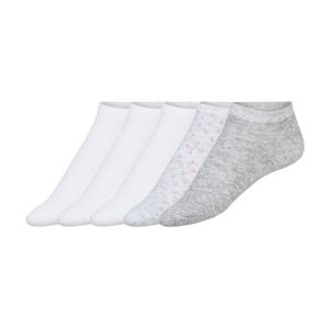 ESMARA® Dámske ponožky, 5 párov  (35/38, biela / šedá)