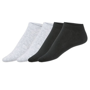 ESMARA® Dámske nízke ponožky s vláknom COOLMAX® EcoMade, 4 páry (39/42, biela / šedá)