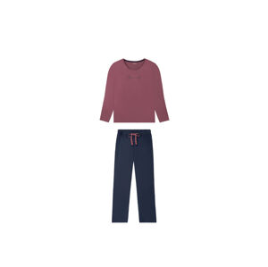 ESMARA® Dámske bavlnené pyžamo (XS (32/34), fialová/tmavomodrá)