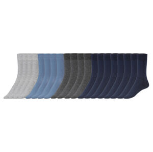 LIVERGY® Pánske ponožky, 20 párov (43/46, modrá/sivá)