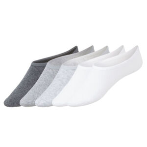 LIVERGY® Pánske ponožky s bavlnou, 5 párov (43/46, biela / šedá)