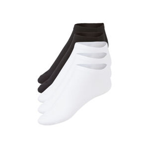 LIVERGY® Pánske členkové ponožky, 5 párov (43/46, čierna / biela)