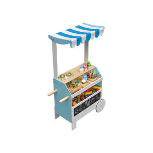PLAYTIVE® Detský drevený obchod a divadlo 2 v 1/trhový vozík  (trhový vozík)