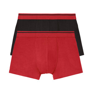 LIVERGY® Pánske boxerky BIO, 2 kusy (M, čierna / červená)