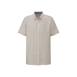 LIVERGY® Pánska ľanová košeľa „Regular fit“ (S (37/38), béžová)
