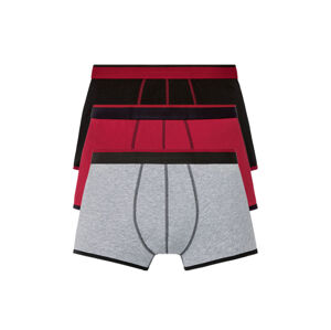 LIVERGY® Pánske boxerky, 3 kusy  (S, čierna/červená/šedá)