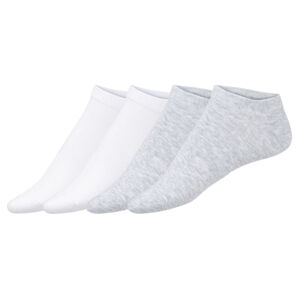 ESMARA® Dámske nízke ponožky s vláknom COOLMAX® EcoMade, 4 páry (35/38, biela / šedá)