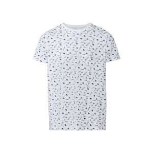 LIVERGY® Pánske bavlnené tričko (L (52/54), vzor / biela )