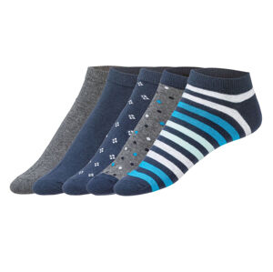 LIVERGY® Pánske ponožky, 5 párov (39/42, vzor / navy modrá / šedá)