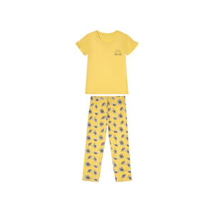 ESMARA® Dámske bavlnené pyžamo s letným motívom (L (44/46), žltá)