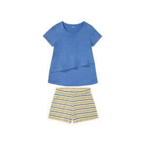 ESMARA® Dámske bavlnené pyžamo s otvorom pre dojčenie (XS (32/34), modrá)