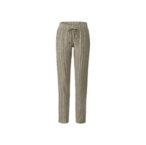 ESMARA® Dámske ľanové nohavice  (42, pruhy / zelená / biela)