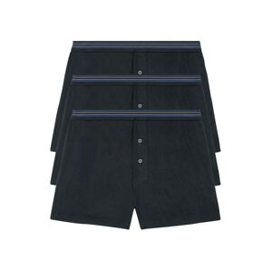 LIVERGY® Pánske bavlnené boxerky, 3 kusy (S, čierna)