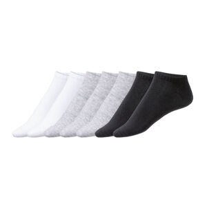 esmara Dámske nízke ponožky z biobavlny, 7 párov  (35/38, čierna/sivá/biela)