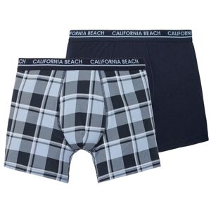 LIVERGY® Pánske boxerky, 2 kusy (M, károvaná / námornícka modrá / modrá )