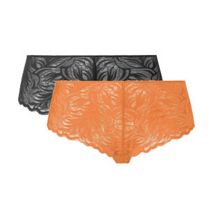 ESMARA® Dámske čipkované bedrové nohavičky, 2 kusy (M (40/42), čierna/oranžová)