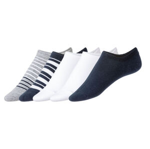 LIVERGY® Pánske nízke ponožky BIO, 5 párov (43/46, pruhy navy modrá / biela)