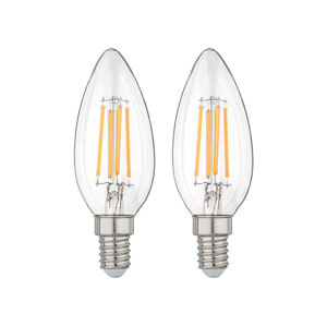 LIVARNO home Filamentová LED žiarovka (sviečka E14, 2 kusy)