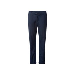 LIVERGY® Pánske ľanové nohavice (48, navy modrá)
